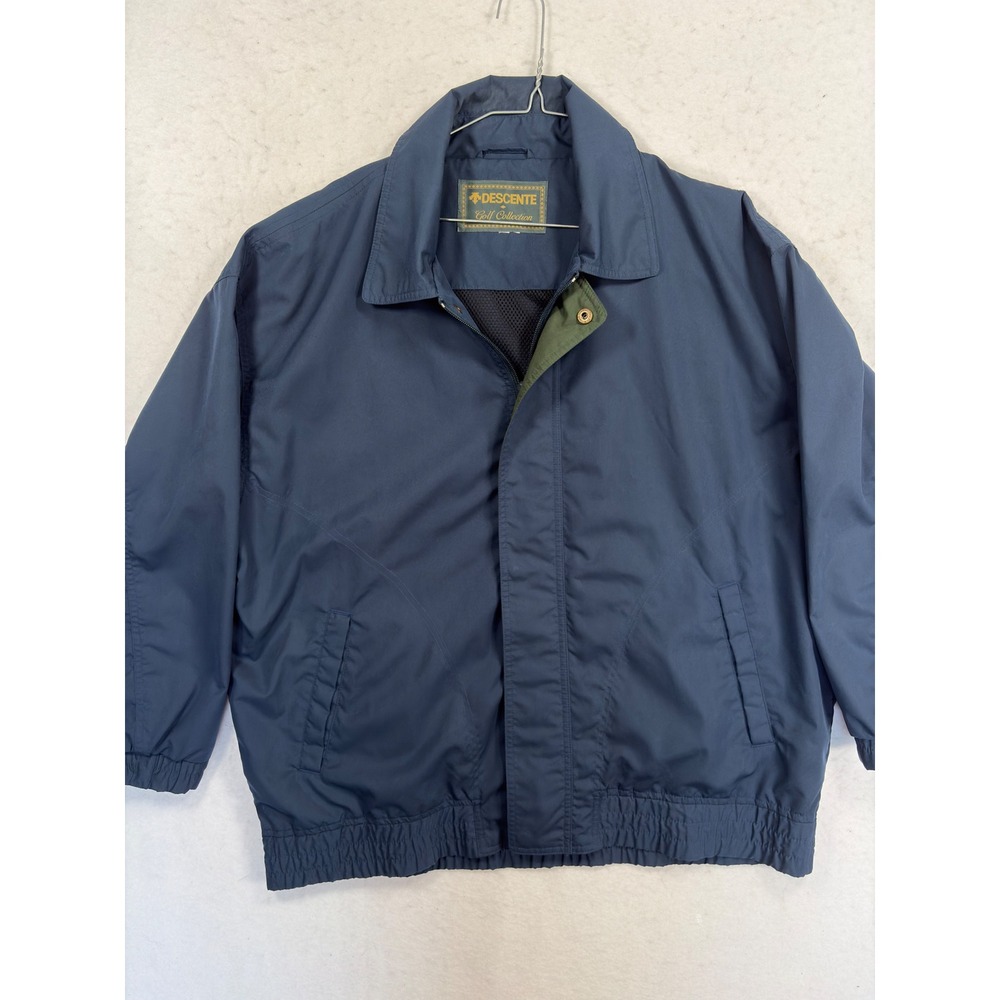 Vintage Descente Golf Collection Navy Blue Windbreaker Jacket Mens Large